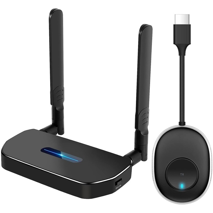 Tobo Wireless HDMI Transmitter and Receiver 4K Kit, 165FT/50M Full HD 4K Wireless HDMI Adapter, Plug and Play Streaming Media. Laptop, Dongle, PC,PS4, Smart Phone to HDTV/Projector-TD-969WA.